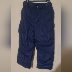 Columbia Kids' Navy Blue Snow Ski Pants With Velcro Tabs at Waist To Adjust Size